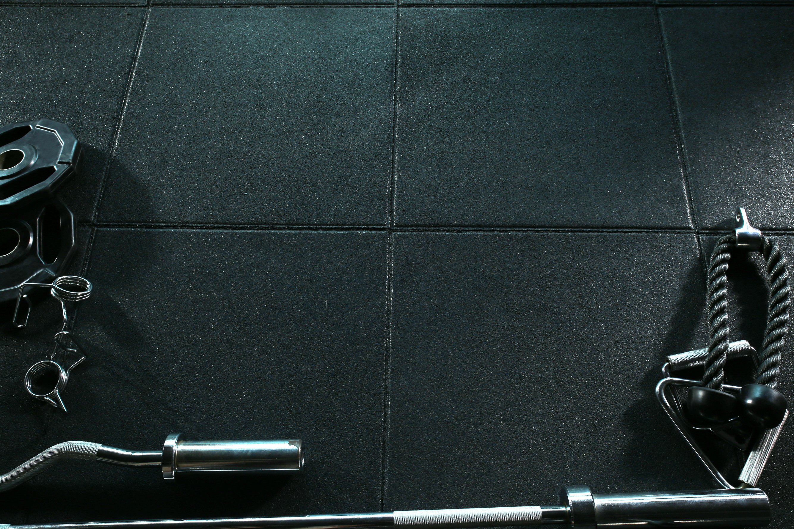 Gym Equipment Background on the empty floor